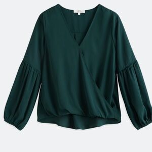 NWT Beacon Apparel, Green Surplice “Andy” Blouse, XL